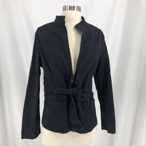 Coldwater Creek, Black utility jacket with Tie string waist, 12